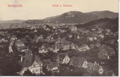 Wernigerode Stadtpanorama und Schloss gl1908 91.103