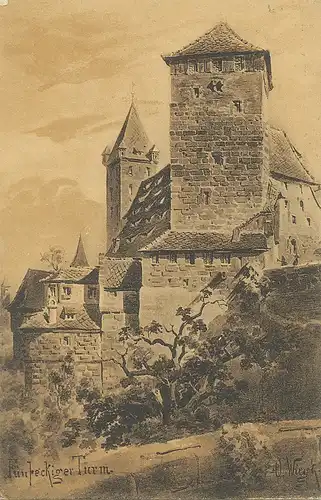 Nürnberg Fünfeckiger Turm feldpgl1915 124.702