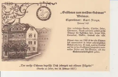 Weimar Gasthaus zum weißen Schwan ngl 92.655