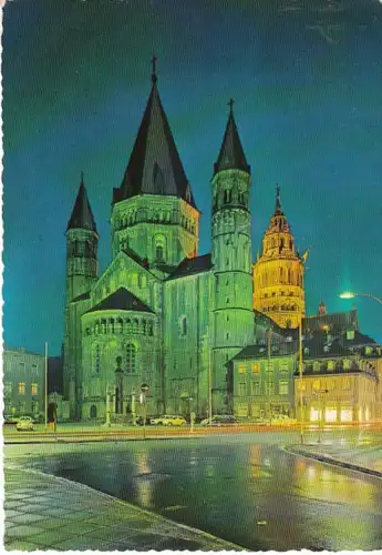 Mainz am Rhein Der Dom im Abendlicht gl1968 29.058