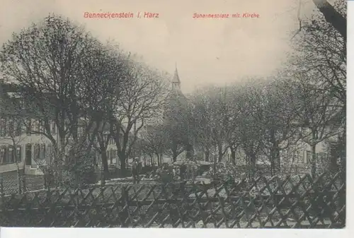 Benneckenstein Johannesplatz mit Kirche gl1912 91.055