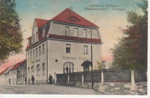 Münchenbernsdorf Gasthaus Reichspost bahnpgl1916 89.974