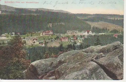 Schierke Panorama mit Mauseklippe gl1906 91.235