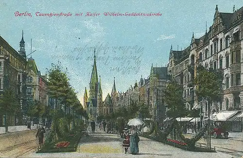 Berlin Tauentzienstraße mit Kirche feldpgl1915 117.705