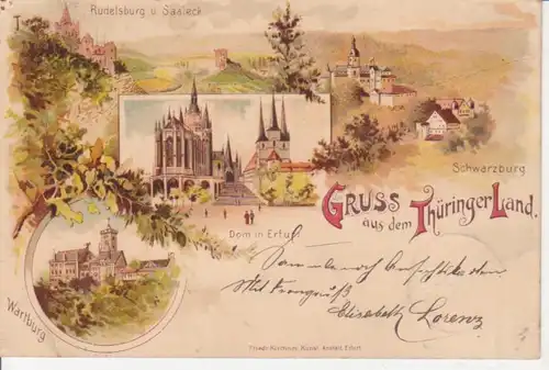 Thüringer Land Erfurter Dom Wartburg gl1898 92.561