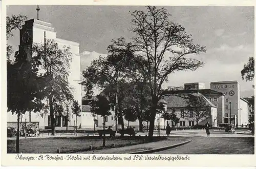 Erlangen St.Bonifaz-Kirche Studentenheim ngl B5408