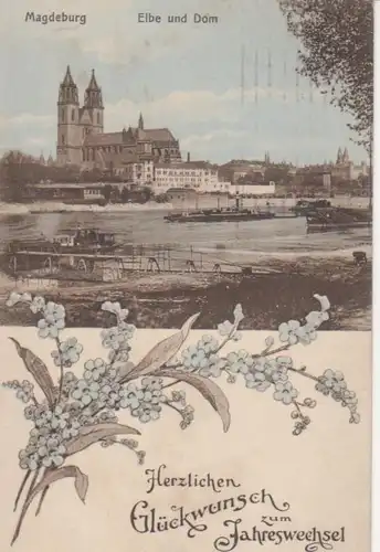 Magdeburg Elbe und Dom gl1913 90.493