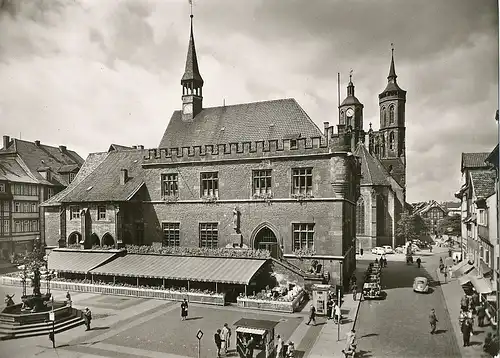 Göttingen Rathaus mit Gänselieselbrunnen ngl 118.514