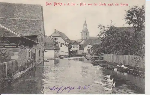 Bad Berka Partie mit Blick zur Kirche glca.1940 92.769