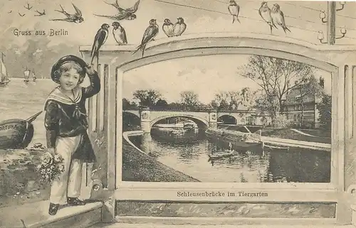 Berlin-Tiergarten Litho Schleusenbrücke ngl 116.989