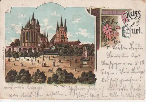 Erfurt Litho Dom und Kirche gl1904 92.534