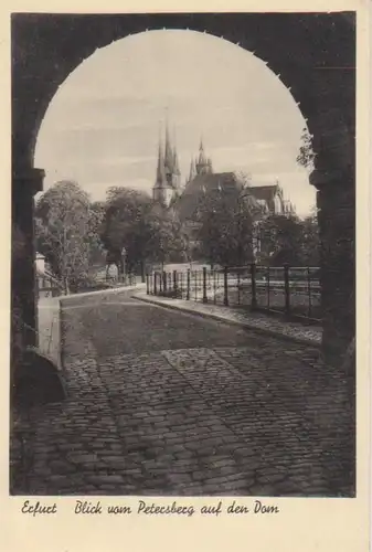 Erfurt Blick vom Petersberg zum Dom gl1935 92.544