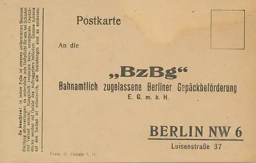 Berlin BzBg Gepäckbeförderung ngl 117.913