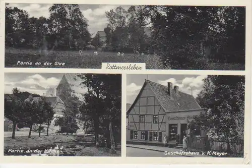 Rottmersleben Geschäftshaus Meyer Kirche gl1939 90.699