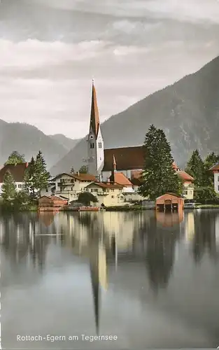 Rottach-Egern Blick zur Kirche ngl 119.486