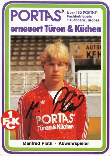 Fußball: 1.FC Kaiserslautern Manfred Plath 112.342