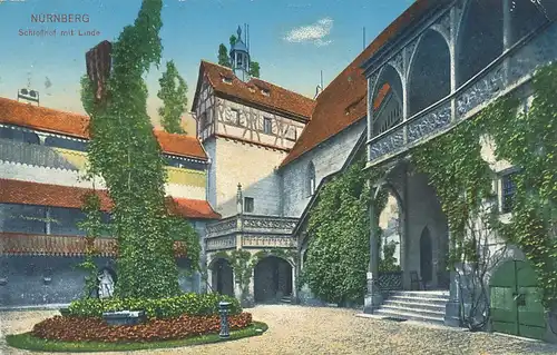 Nürnberg Schlosshof mit Linde gl1915 124.613