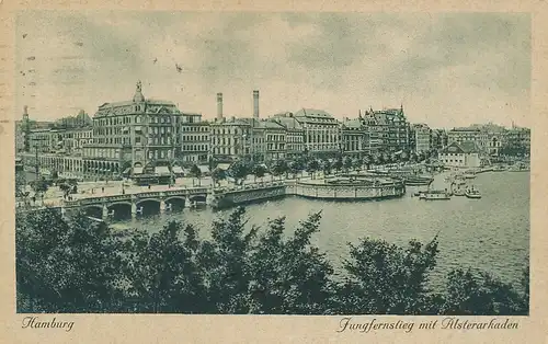 Hamburg Jungfernstieg mit Alsterarkaden gl1922 118.278