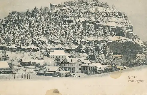 Gruss vom Oybin (bei Schnee) gl1910 127.681