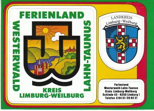 Kreis Limburg-Weilburg Stanz-Aufkleber ngl 29.049