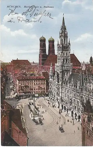 München Marienplatz und Rathaus gl1926 C2374