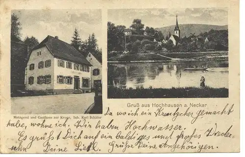 Hochhausen Metzgerei Gasthaus zur Krone gl1927 4.778