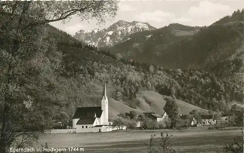 Egerndach Panorama m. Kirche u. Hochgern gl1959 119.643