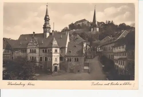 Blankenburg Rathaus mit Kirche und Schloß ngl 91.328