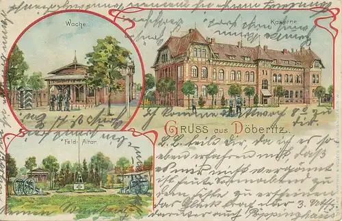 Berlin-Döberitz Litho Wache Kaserne gl1904 117.126