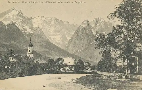 Garmisch Partie mit Kirche gl1910 128.050