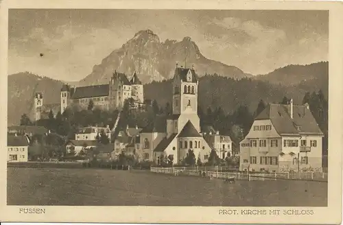 Füssen Prot. Kirche mit Schloss ngl 123.294