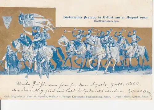 Erfurt Hist. Festzug Eröffnungsgruppe gl1902 92.405