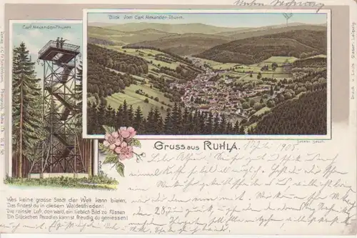 Ruhla Litho Alexanderturm Panorama gl1905 90.358