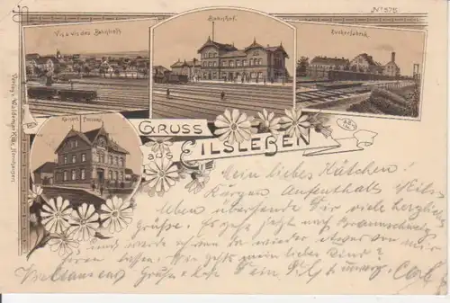 Eilsleben Litho Bahnhof Post Zuckerfabrik gl1897 90.705