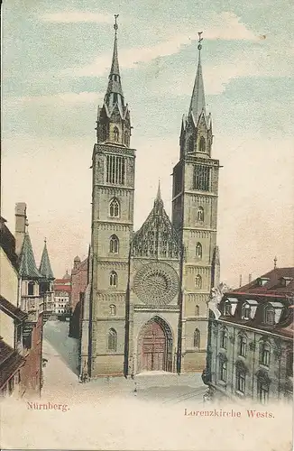 Nürnberg Lorenzkirche Westseite gl1906 124.728