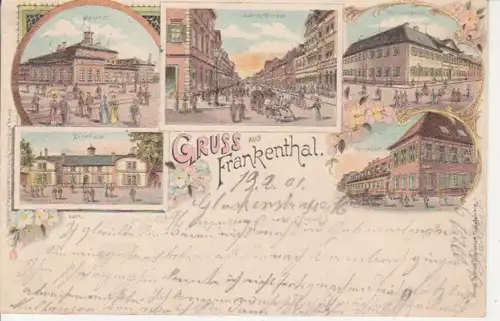 Frankenthal Litho Bahnhof Turnhalle gl1901 93.677