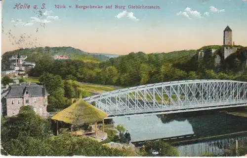 Halle a.S. Brücke u. Burg Giebichenstein gl1911 B6516