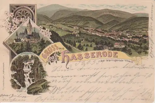 Hasserode Litho Schloss Panorama gl1897 91.071