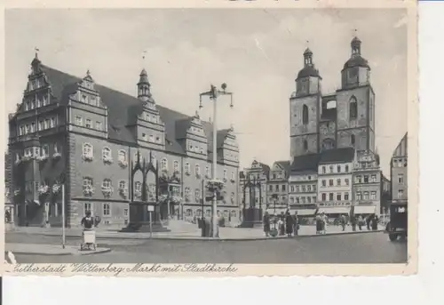 Wittenberg Markt mit Stadtkirche gl1941 92.065
