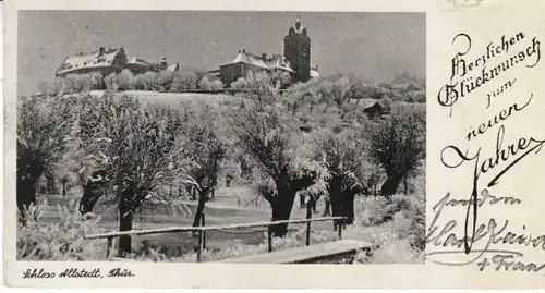 Schloß Allstedt Thüringen Neujahrs-Gruß gl1938 B4497