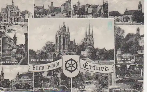 Erfurt Mehrbildkarte Teilansichten glca.1950 92.429