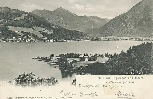 Tegernsee Panorama von Wiessee gesehen gl1901 119.407