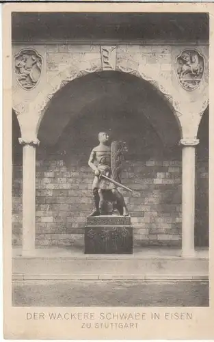 Stuttgart Der wackere Schwabe in Eisen gl1916 B4099