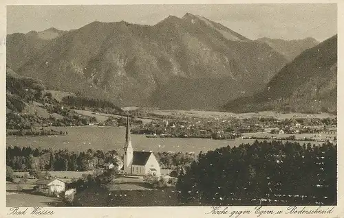 Bad Wiessee Kirche und Panorama gl1930 119.444