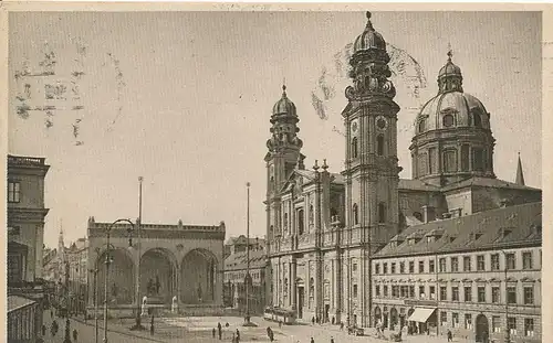 München Feldherrnhalle Theatinerkirche gl1925 124.090