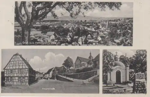 Hettingen Hauptstraße Kapelle Panorama gl1941 93.209