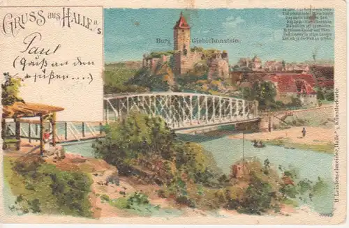 Halle a.S. Burg Giebichenstein GlitzerAK gl1900 91.599