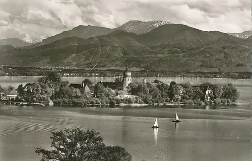 Fraueninsel im Chiemsee mit Hochfelln gl1964 119.636