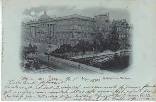 Mondschein-Gruß aus Berlin Königl.Schloß gl1899 B4667