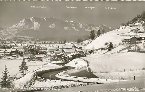 Wallgau gegen Wettersteingebirge gl1966 119.943